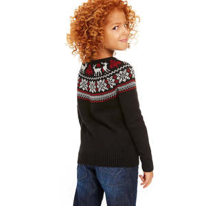 Gilet en coton Charter Club pour enfants et filles, motif Fair Isle, noir, taille 5, pour la saison d'automne - Product Image 3