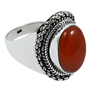 Natural Red Carnelian Gemstone Causal <b>Ring</b> Gift for Women <b>Girls</b> Hot Selling 925 Sterling Solid Silver Bulk Wholesale Jewelry - Product Image 2