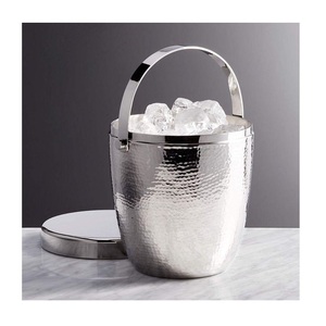 Cubo de Hielo de Acero Inoxidable de Doble Pared, Cubo de Hielo Aislado con Tapa, Diseño Martillado - Product Image 3