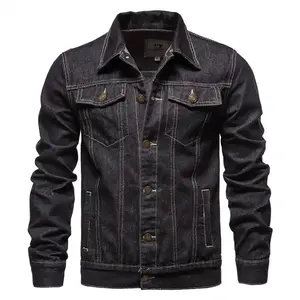 Veste en jean personnalisée de haute qualité pour hommes, manteaux de haute qualité, veste de travail en jean, vêtements de rue décontractés, veste en jean en coton lavé - Product Image 2