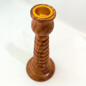 Bougeoir en bois de collection Smarts pour la maison, le mariage et la fête, 8 "(marron) - Product Image 6
