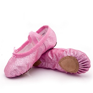 Wholesale OEM Cheap Girls Women Genuine Leather Dance Stretch Canvas Ballet <b>Shoes</b> - Product Image 4