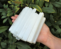 Vente en gros MUNTAHA AGATE Premium – Baguettes de cristal de sélénite brutes gravées de 4 pouces, mosaïque sphérique, pierre de Reiki écologique, cadeau