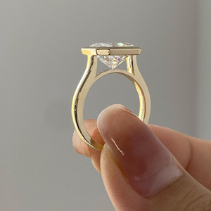 Haute qualité 2.15 carats coupe originale bague en diamant cultivé en laboratoire prix de gros 14k or jaune fiançailles et bijoux de mariage pour elle - Product Image 5