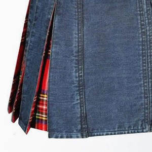 Kilt hybride écossais traditionnel en denim bleu de qualité supérieure pour hommes 2026 - Product Image 4