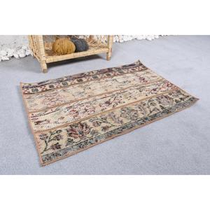 พรมวินเทจ, พรมขนาดเล็ก 1.7x2.7 ฟุต, พรมเปอร์เซียสีเบจ - Product Image 2