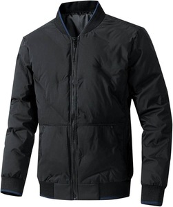 Chaqueta Bomber Personalizada con Bordado, Chaqueta Bomber de Lana y Cuero para Hombre - Product Image 2