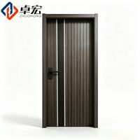 Porte d'entrée décorative haut de gamme en acier de classe A pour villa, grille verticale minimaliste, bien étanche, pour extérieur