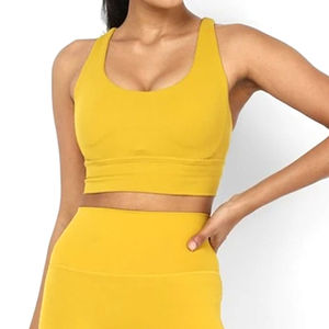 Conjunto de Yoga Personalizado al por Mayor para Mujer, Color Sólido, con Cordón, Impermeable, con Logotipo Frontal, Ropa Deportiva de Gimnasio, Secado Rápido, Transpirable, de Spandex y Poliéster - Product Image 5