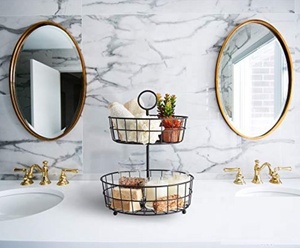 Panier de rangement de fruits creux incurvé de taille personnalisée avec Base en bois panier de fruits respirant conçu pour décor de table - Product Image 6