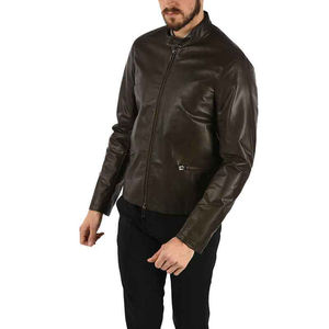 Chaquetas de cuero para hombre personalizadas de alta calidad, de piel de oveja auténtica, estilo motero, chaqueta bomber de cuero puro para hombre. - Product Image 6
