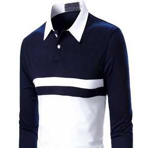 Alta calidad streetwear 2024 hombres Golf Polo camisa deporte impresión venta al por mayor manga completa 20% poliéster 80% Algodón Polo camisa - Product Image 1