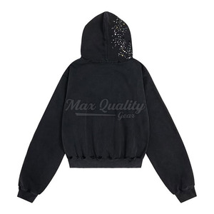 Prix Abordable, Service OEM, Sweat-shirts à Capuche en Coton 100% avec Strass pour Hommes, Tailles Grandes, Automne, Design Personnalisable en Polaire - Product Image 2