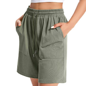 Short d'été en coton respirant de haute qualité Short à broderie personnalisée pour femmes Coupe ample avec poches latérales - Product Image 4