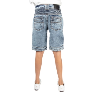 Shorts en jean décontractés pour garçons, taille haute, coupe slim, à carreaux, élégants, lavés, confortables, doux, logo personnalisé - Product Image 3
