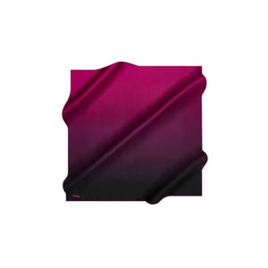 Fuchsia Black Silk Square Scarf with Brush Pattern Summer Cotton Polyester Handkerchief - Product Image 1