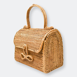 Multipurpose rattan storage bags trendy wallet bag women <b>purse</b> handbags with various sizes - Product Image 1