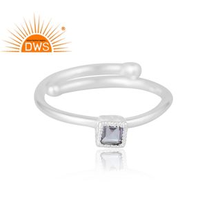 Vente chaude 925 Sterling Silver Natural Pink Amethyst Gemstone Ring Bijoux personnalisés pour les femmes Cadeau pour elle - Product Image 3