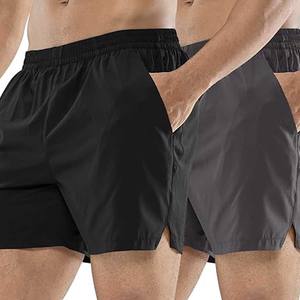 Gym Basketball Mens Shorts-Pantalones cortos atléticos de entrenamiento negros de secado rápido con bolsillos para correr informal () - Product Image 3