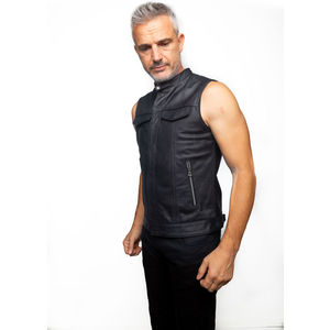 Gilet en cuir véritable pour homme, modèle OEM 2026, dernière collection hiver, en peau de mouton, très demandé, sans manches, respirant, court, 100% cuir véritable. - Product Image 3