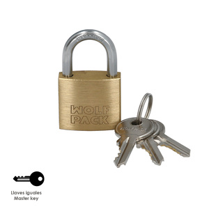 Lucchetto in ottone, catena standard, con chiave unificata, 30 mm, n. 1, Resistente - Product Image 3
