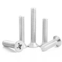 Vis en acier au carbone nickelé Vichok Hardware KM, grade 6.8, à tête fraisée cruciforme, tailles M1-M4, longueurs 30-40 mm