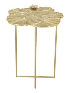 Table d'appoint de luxe en aluminium et fer finition or plateau rond fait à la main pour meubles de salon et de chambre à coucher - Product Image 3