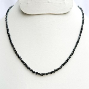 Perles de diamant naturel noir non coupé Pépites de diamant brut Bijoux en pierre Collier en argent sterling 925 2-3mm Diamant brut - Product Image 2