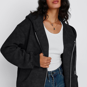 Producto Más Vendido, Sudadera con Capucha y Cremallera Transpirable para Mujer, Mangas Largas, Estilo Urbano, Sudadera Holgada con Cremallera para Mujer, Venta en Línea - Product Image 5