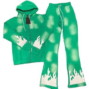 Nouvelle arrivée jogging vierge avec logo personnalisé survêtement vintage délavé à l'acide deux pièces survêtements survêtements pour hommes - Product Image 1