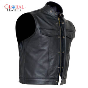 Gilet de moto en toile à col montant de haute qualité pour hommes, fermeture à glissière décontractée, imperméable et respirante, service OEM - Product Image 1