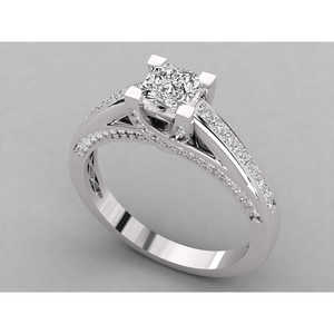 Anillo Solitario de Oro de 9K para Mujer con Diamante Cultivado en Laboratorio, Elegante y Lujoso - Product Image 2