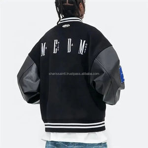 Chaquetas Universitarias de Cuero con Mangas Bordadas, Logotipo Personalizado, Estilo Bomber, Oversize, de Béisbol, Varsity, Fabricante OEM - Product Image 4