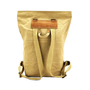 Stylish Vegan Waxed Canvas Vintage Student <b>Backpack</b> Pugmark Unisex Anti-Theft <b>Water</b>-<b>Resistant</b> 20-39L Capacity 15" Arcuate - Product Image 5