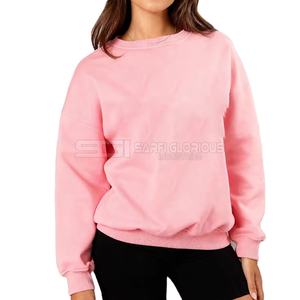 Sudadera de Manga Larga con Cuello Redondo, Holgada, de Gran Tamaño, 100% Algodón, con Logotipo Personalizado Estampado de Invierno de Alta Calidad para Mujer - Product Image 3