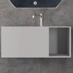 Lullaby bianco opaco 80 cm Art Stone Reef Console lavello singolo Pack per uso bagno - Product Image 2