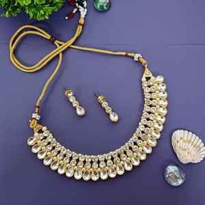 Joyería India Zirconia cúbica CZ cristal gargantilla collar gota pendientes conjunto para mujeres niñas - Product Image 2