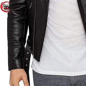Veste de style urbain en similicuir personnalisable pour hommes avec col montant en toile durable OEM coutures décolorées-pour l'hiver - Product Image 4