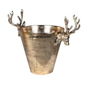 Accessoires de bar et de vin Seau à champagne décoratif en aluminium fini argenté - Product Image 2