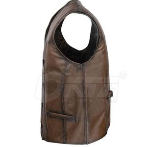 Gilet en cuir chaud d'hiver respirant vêtements décontractés gilet en cuir léger pour hommes à prix raisonnable - Product Image 2