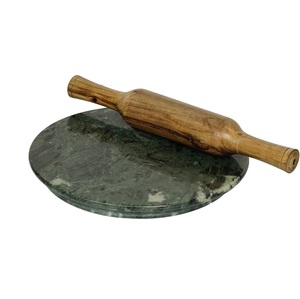 Chakla de piedra de granito con madera Belan Trending Roti Rolling Board Set Herramienta de cocina de piedra natural Durable antideslizante Juego hecho a mano - Product Image 1