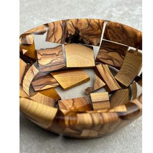 Tazón de Ensalada Desechable de Resina de Madera Ecológica Hecha a Mano, No Tóxica, Apto para Lavavajillas, Vajilla Premium para Bodas y Fiestas, India - Product Image 1