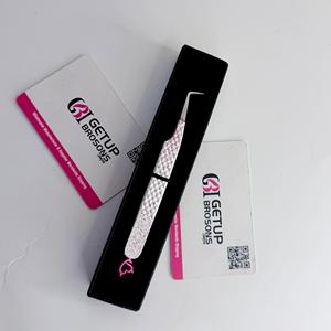 Pince à cils à paillettes, outil de précision à pointe argentée lisse à 90 degrés avec cœur de démon en acier inoxydable - Product Image 1