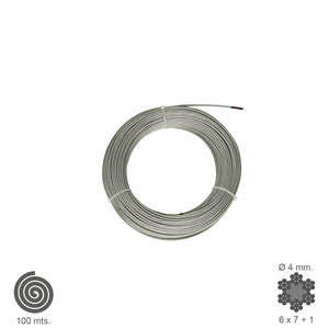 Cavo zincato 4 mm. Rotolo da 100 metri (non adatto per il sollevamento) - Product Image 1