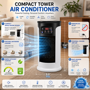 Aire Acondicionado Portátil Compacto de Bajo Consumo, Solo Frío, Enfriador de Habitaciones para Hogar, Hotel, Auto, Enchufe Estadounidense, Alimentación Eléctrica/Gas - Product Image 3
