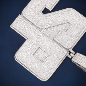 Venta caliente Hip Hop colgante lujoso personalizado 925 plata esterlina corte redondo Moissanite diamante joyería - Product Image 4