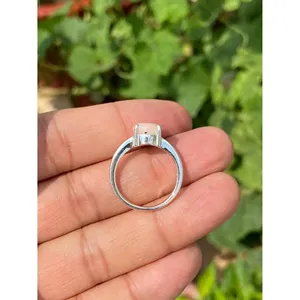 Bague vintage en opale naturelle, argent sterling 925, faite à la main, style antique, bague en pierres précieuses, fournisseur de bijoux en gros - Product Image 6