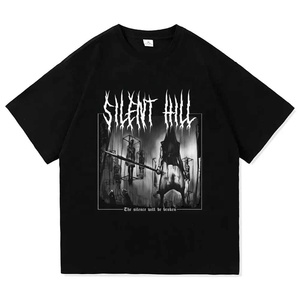 เสื้อยืดแขนสั้นสีดำลายตัวละคร Silent Hill 3 สำหรับผู้ชาย คอกลม สไตล์ลำลอง ผ้าเจอร์ซีย์ ทรงโอเวอร์ไซส์ ผ้าฝ้าย 100% - Product Image 3