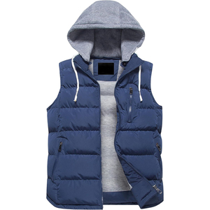 <b>Men's</b> High Quality <b>Lightweight</b> Puffer Breathable <b>Jacket</b> Winter Breathable Casual Outdoor Hooded Logo Sleeveless Bubble Design - Product Image 3