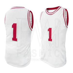 Camiseta sin mangas de baloncesto reversible personalizada con ropa de baloncesto de poliéster 100% Camiseta sin mangas con tela personalizable - Product Image 1